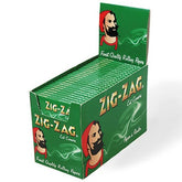 ZIG-ZAG GREEN REGULAR SINGLE WIDE ROLLING PAPERS (100)